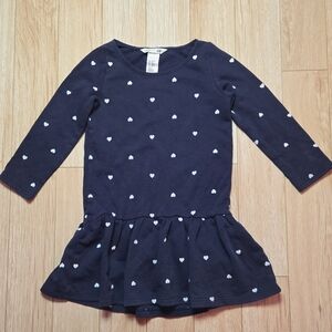 H&M Navy Blue Heart Pattern Kids Dress